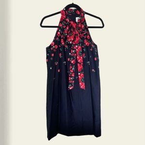 Janie and Jack Navy Halter Dress with Flowers